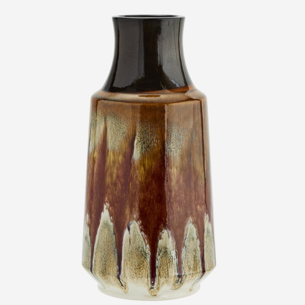 Stoneware Vase Brown Cream by Madam Stoltz