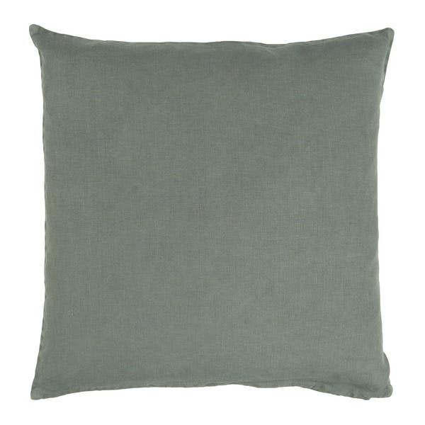 Linen Square Cushion In Green Smoke by Ib Laursen