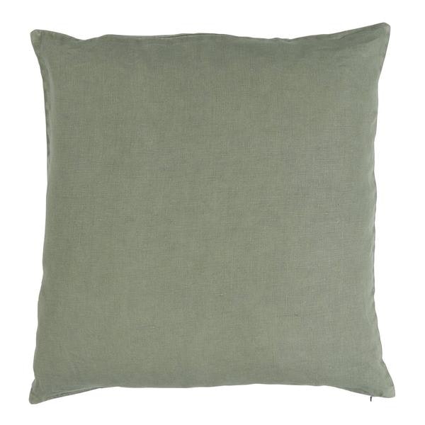 Linen Square Cushion In Chalk Green by Ib Laursen