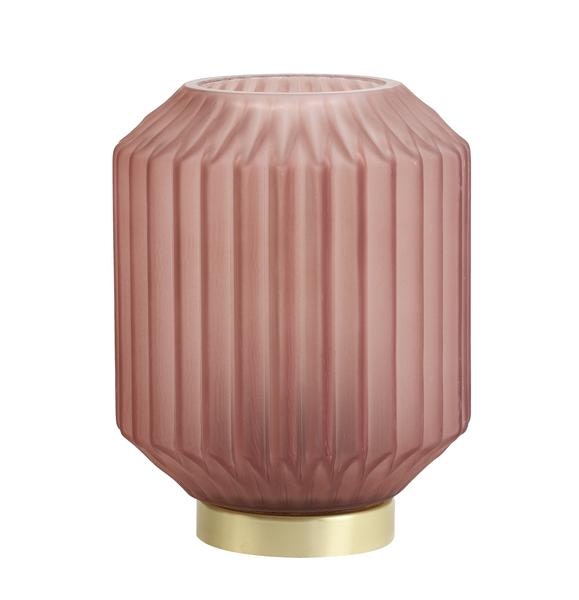 Glass Led Lamp In Dusky Pink by Light & Living