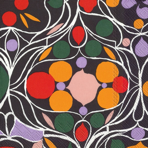 Talvipalsatsi Black Lunch Paper Napkins by Marimekko