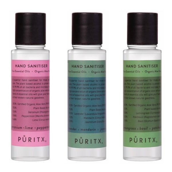 Organic Hand Sanitiser Set Of 3 Mixed Essential Oils Zingy 250 Ml Pump Size by Puritz
