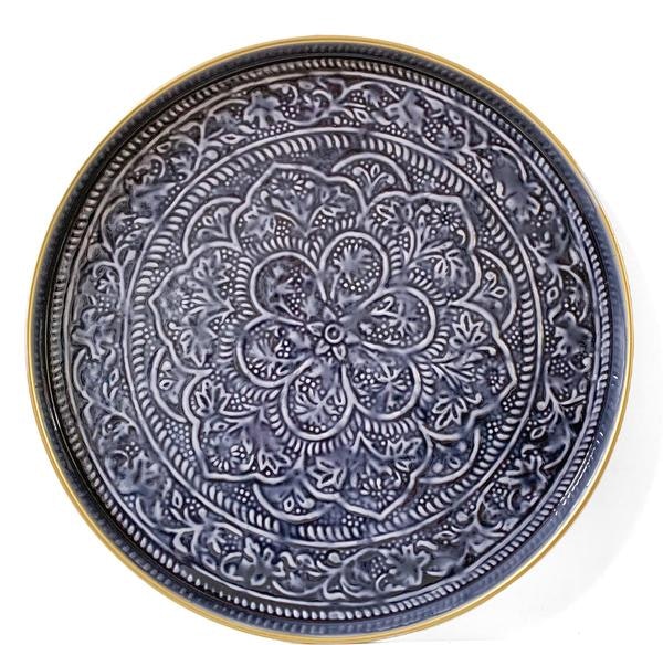 Ink Embossed Round Tray by Bazar de luxe