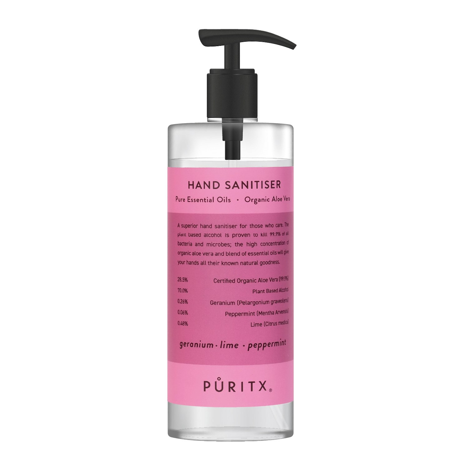 Geranium 250ml Hand Sanitiser by Puritx