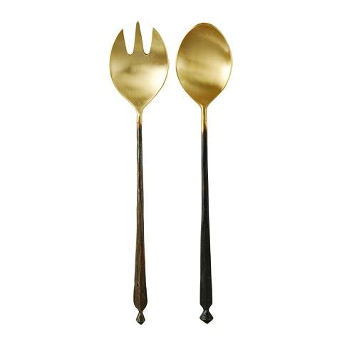 Brass Odin Salad Cutlery by Maitri
