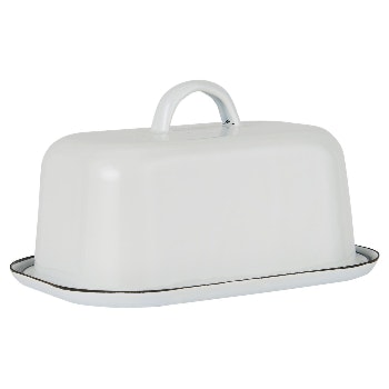 White Enamel Butter Dish by Ib Laursen