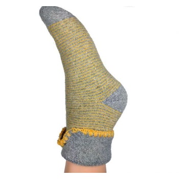 Grey and Mustard Stripy Socks by Joya
