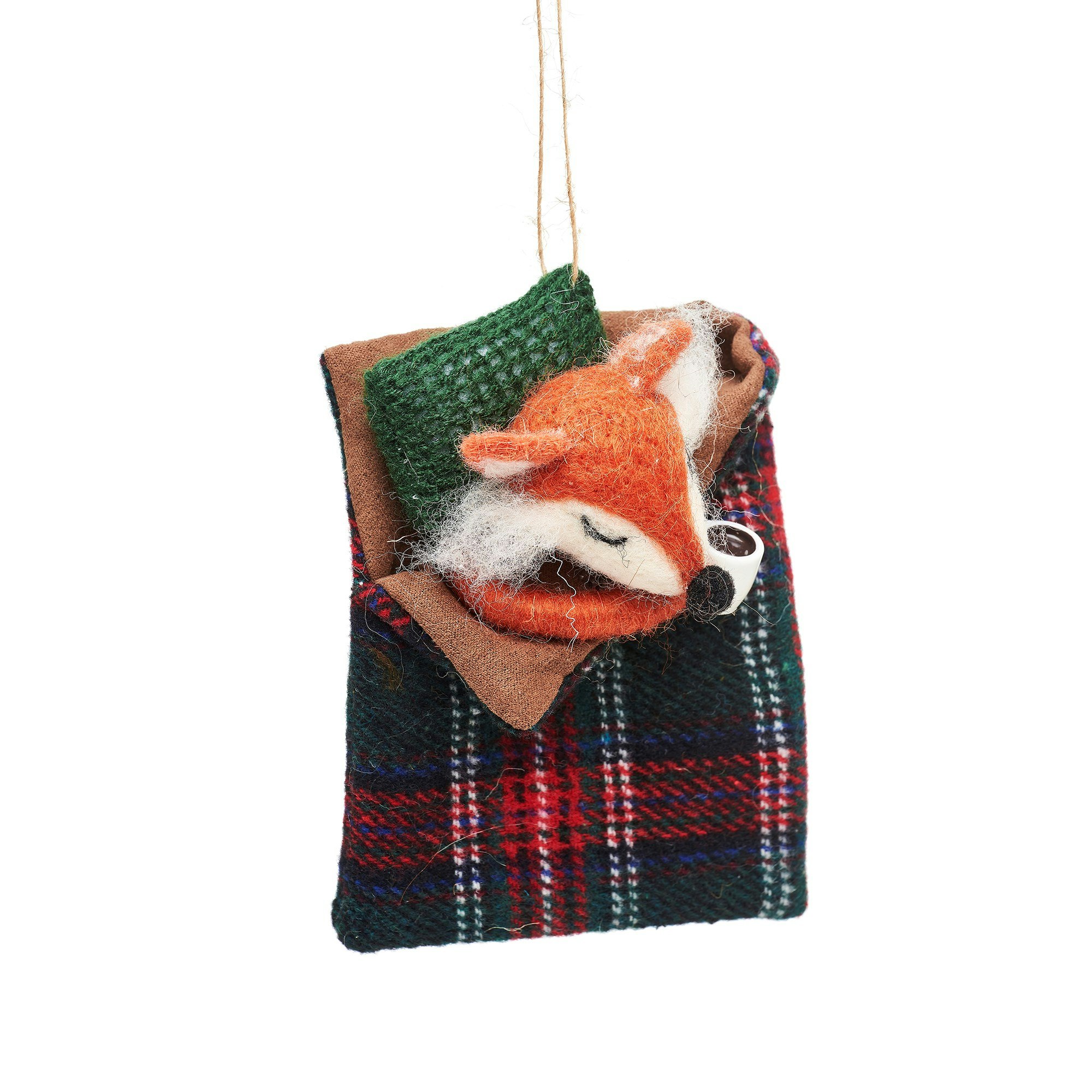 Fox in Sleeping Bag Felt Decoration by Sass & Belle