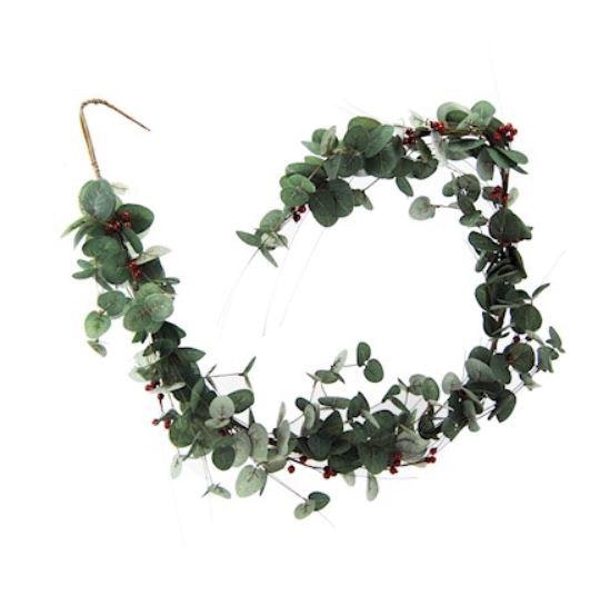 Eucalyptus Garland With Red Berries by Ascalon