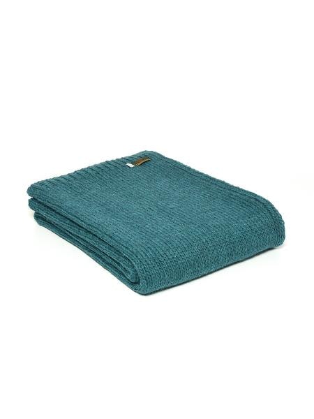 Teal Knitted Throw by Tweedmill