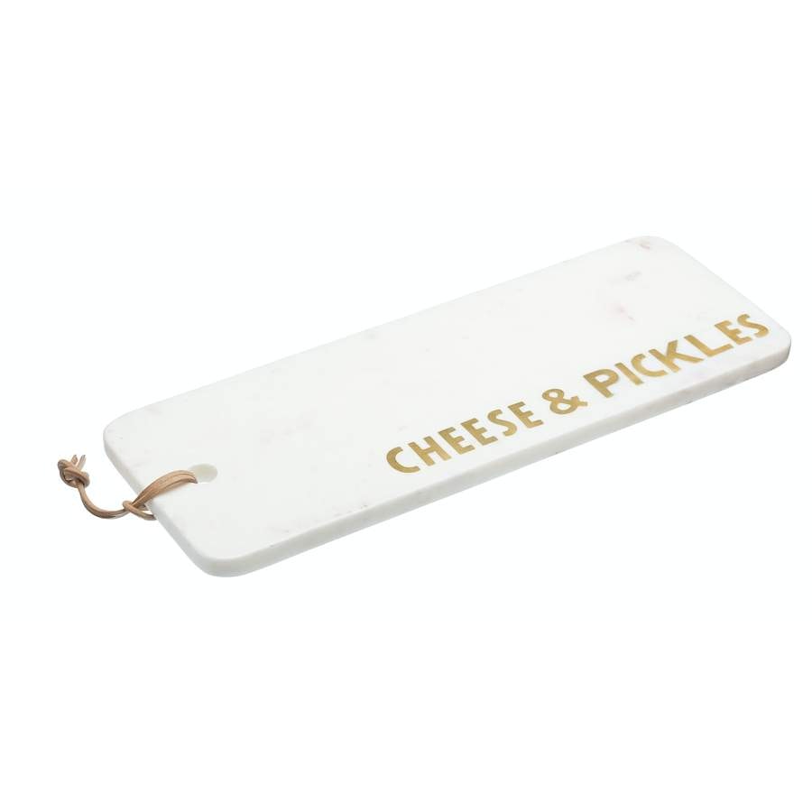 White Cheese and Pickles Marble Board by Distinctly Living