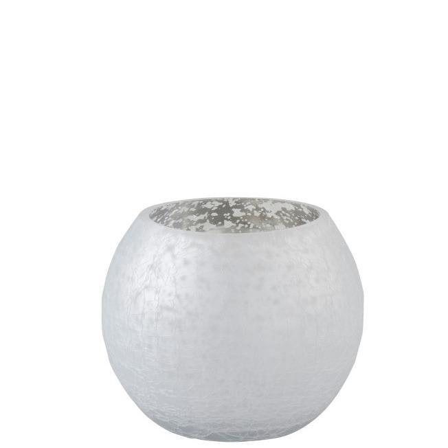 White and Silver Glow Through Tealight Holder by Distinctly Living