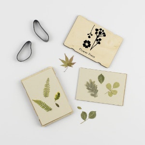 Pocket Sized Wooden Flower Press Silhouette Mixed Flowers by Wald Berlin