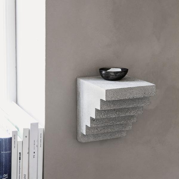Grey Stairs Concrete Bookend / Shelf by House Doctor