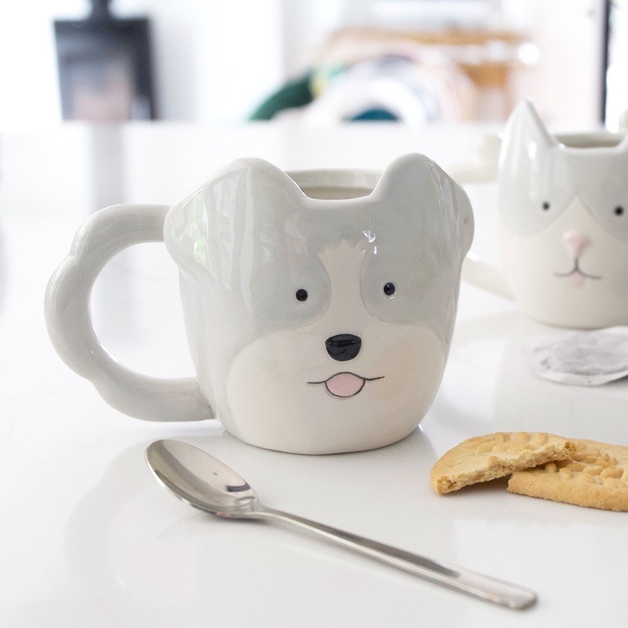 Round Ceramic Dog Mug by Lisa Angel