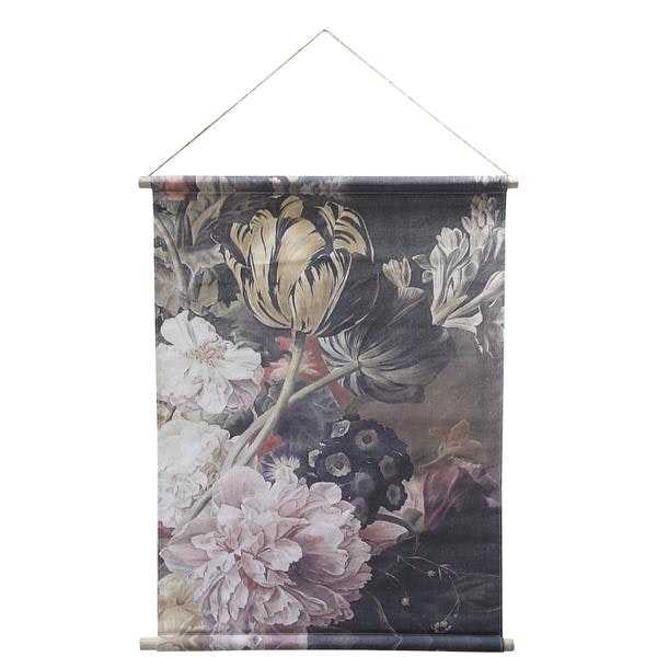 Floral Canvas Wallhanging Large by Chic Antique