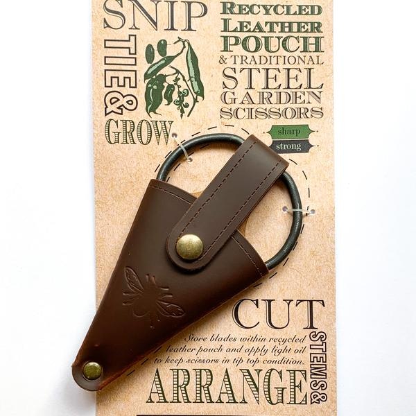 Artisan Garden Scissors In Leather Pouch by Sting In The Tail