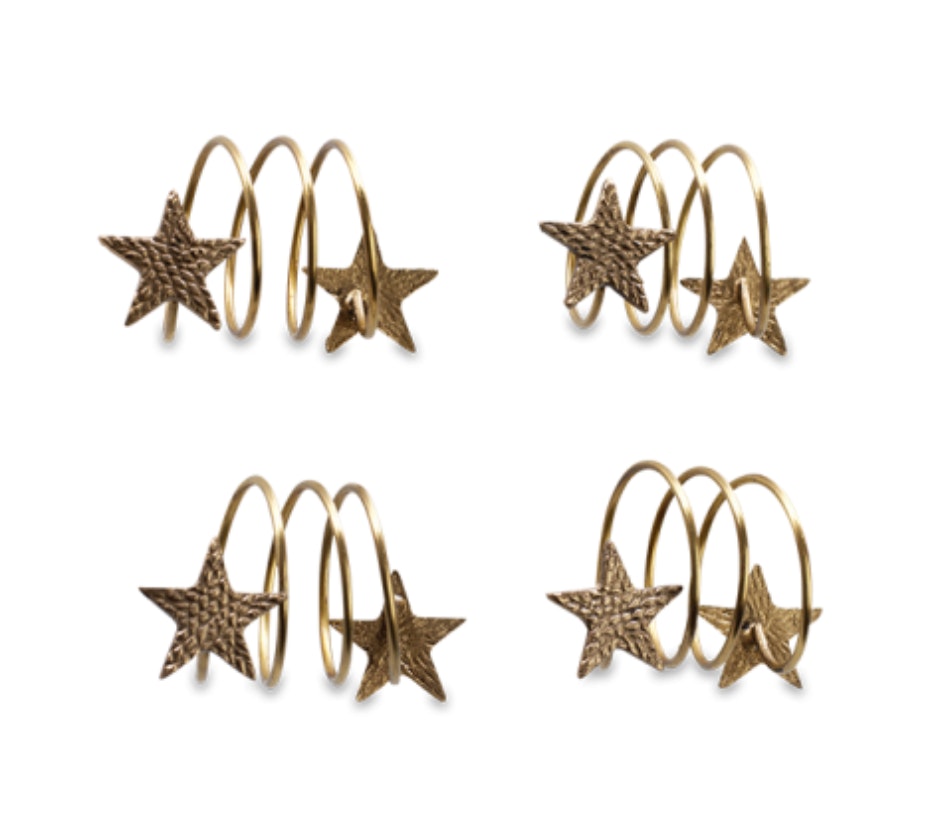Set of 4 Star Napkin Rings by Nkuku