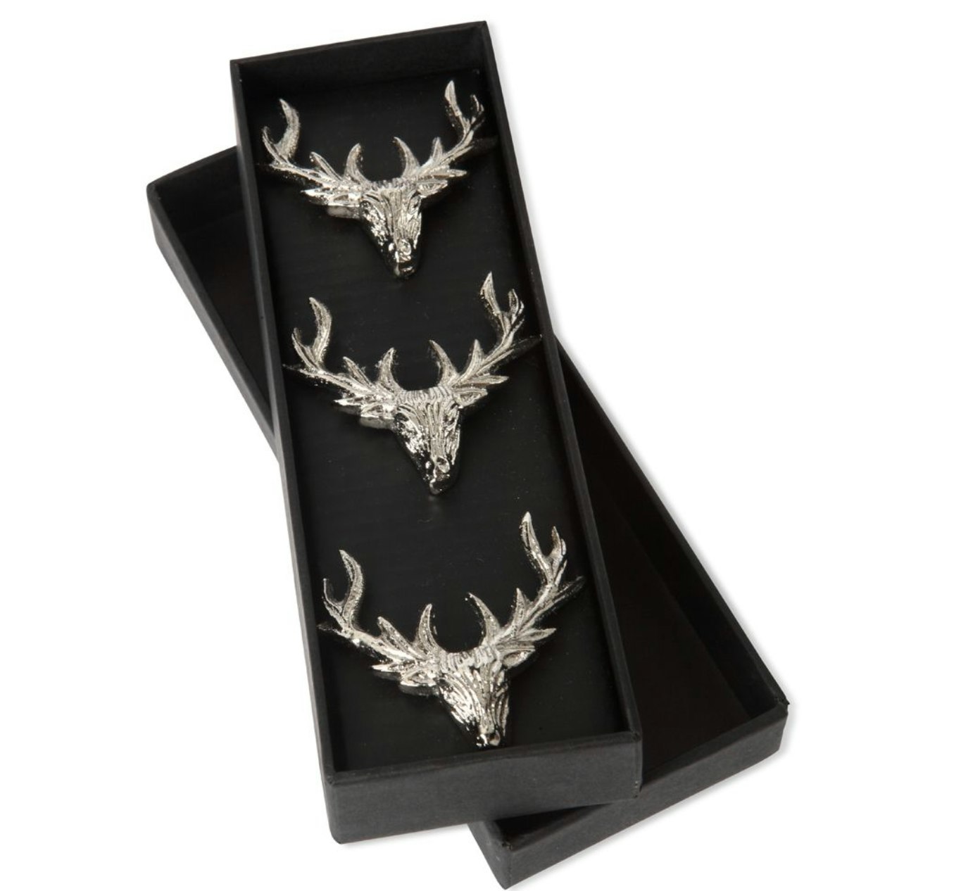 Set of Three Small Stag Antler Candle Pins - Silver Finish by Culinary Concepts