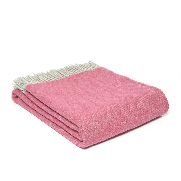 Pure New Wool Boa Throw In Pink 200 cm by Camperdown Lane