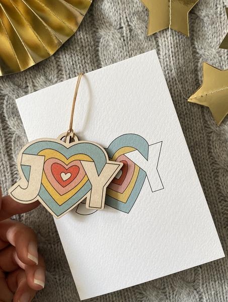 Joy Christmas Card With Decoration by Fearless Flamingo