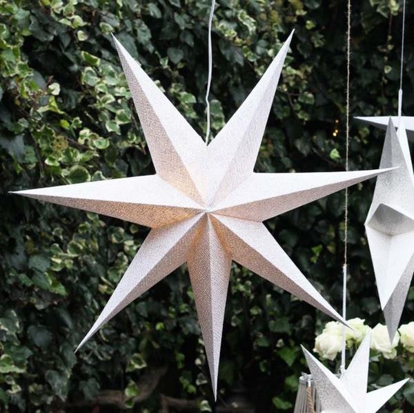 White Light Up Paper Star 60 cm by Biggie Best