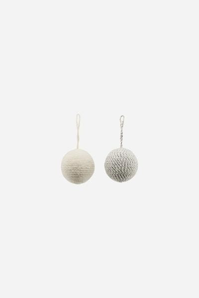 Yarn Bauble Ornament Set Of 2 by House Doctor