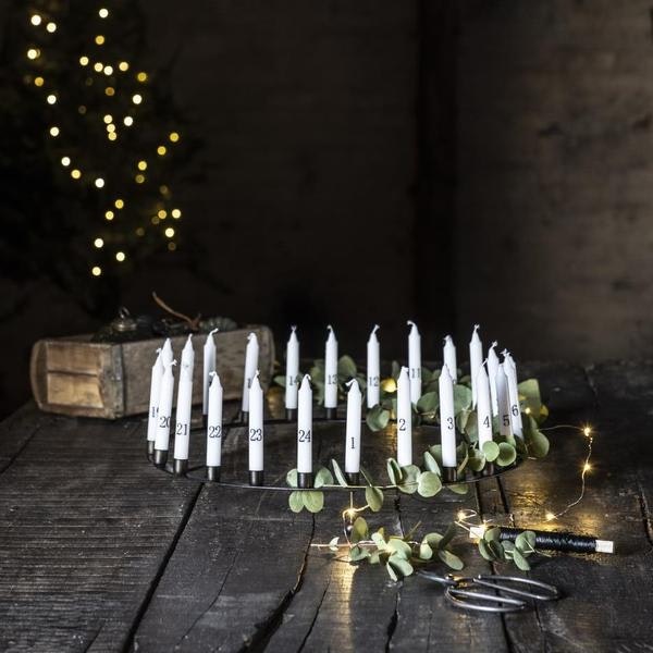 Zinc Advent Candle Holder With 24 Candles by Ib Laursen