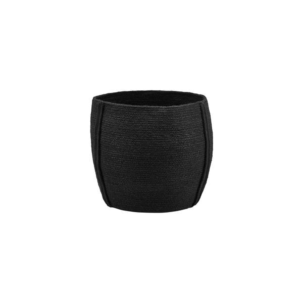 Basket Drum In Jute Black 35 Cm by House Doctor