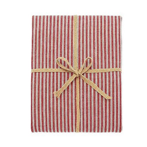 150 x 280cm Dorset Red County Ticking Cotton Tablecloth by