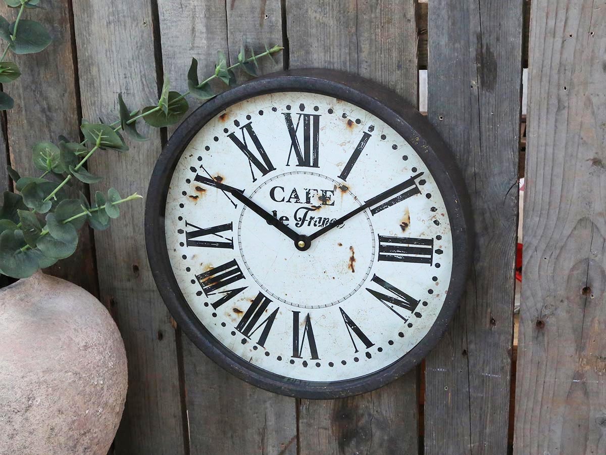 Black Metal Roman Numerals French Style Clock by Chic Antique