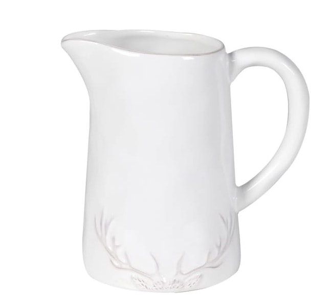 White Rustic Antler Design Jug by Coach House