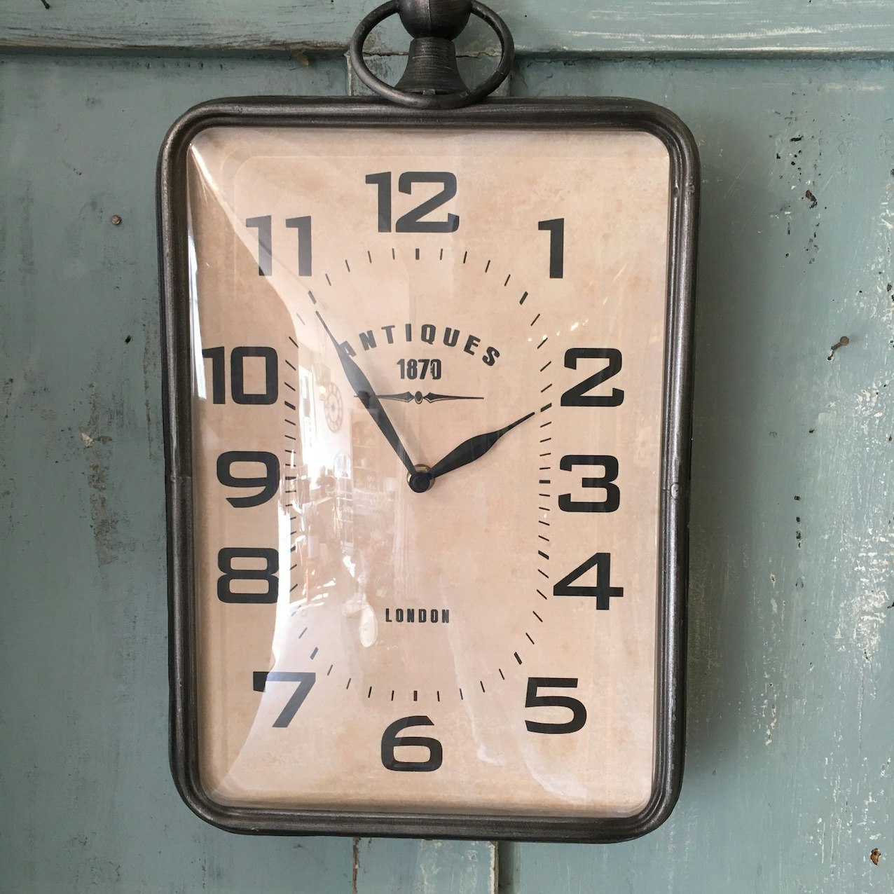 Rectangular Metal Wall Clock by London Ornaments