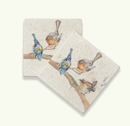 Set of 2 Garden Party Design Coaster by Kate of Kensington