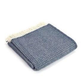 Pure New Wool Throw In Blue Slate Illusion Design by Camperdown Lane