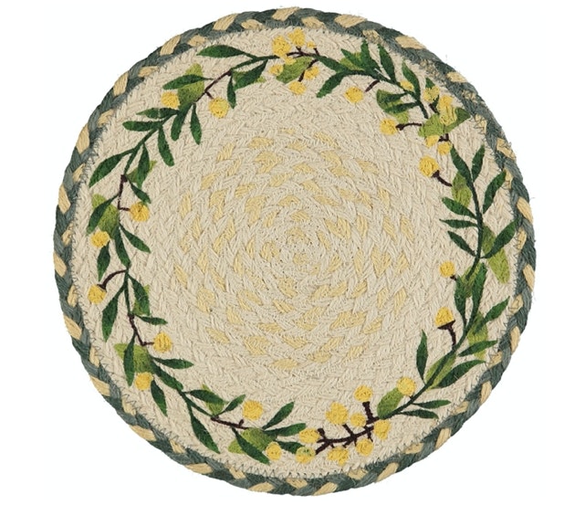 Set of 6 Braided Mimosa Design Placemats by The Braided Rug Company