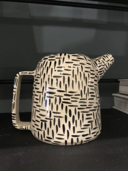 Black & Cream Tally Mark Carafe Small by LAM CERAMICA VENEZIA