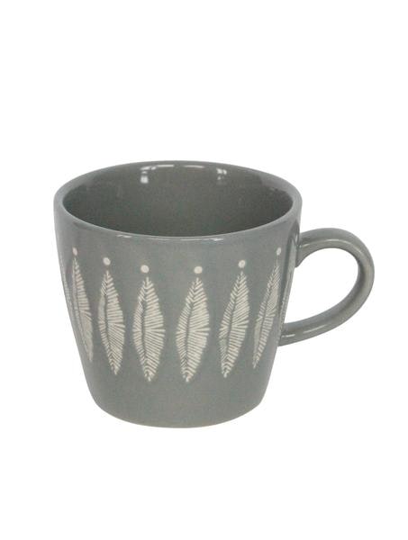 Grey Feather Ceramic Mug by Gisela Graham