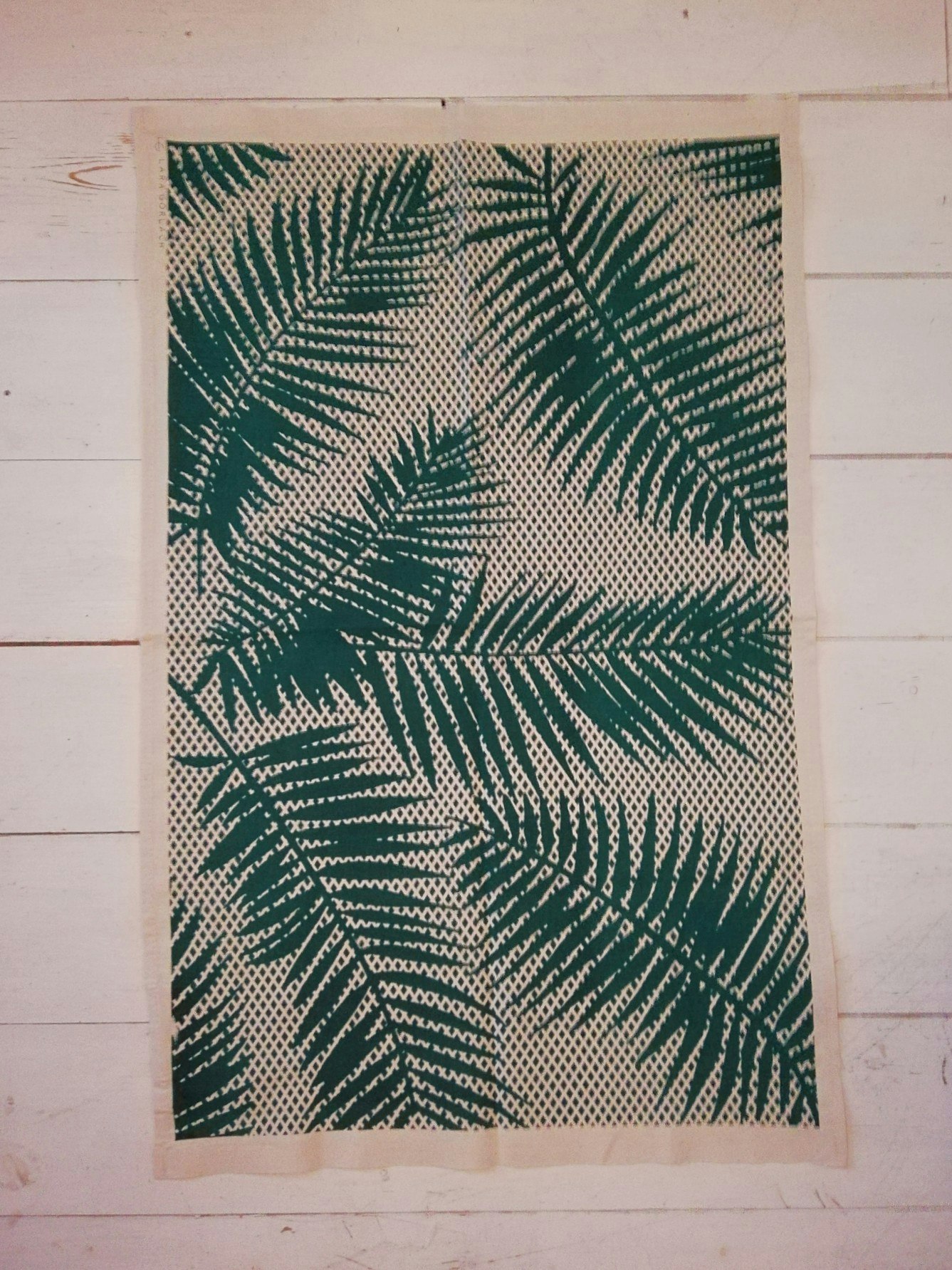 Dark Green Palms Tea Towel by Lara Gorlach
