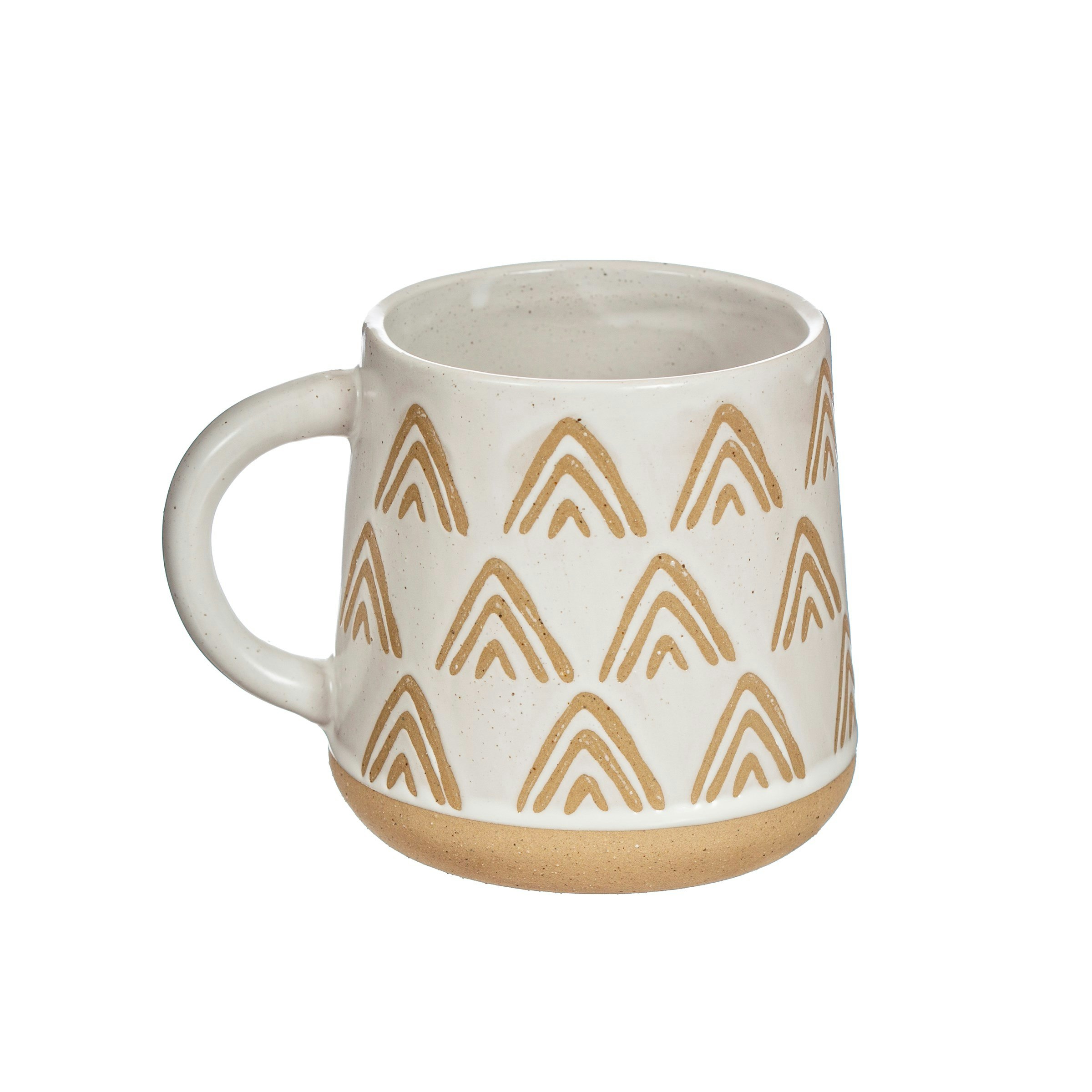 White Wax Resist Triangles Mug by Sass & Belle