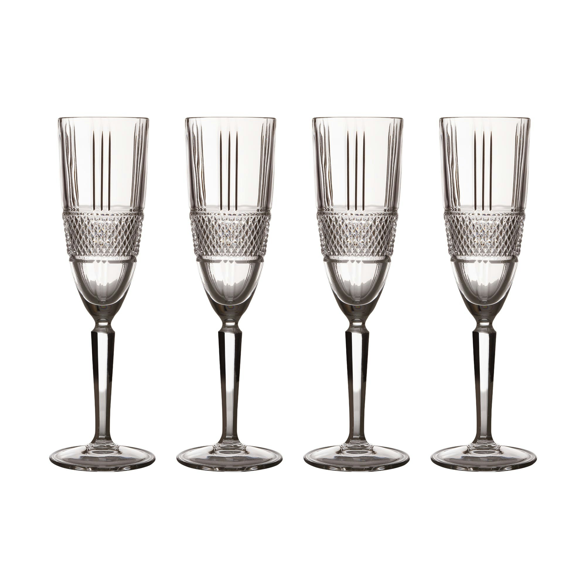 Cut Glass Champage Flutes Set of 4 by Distinctly Living