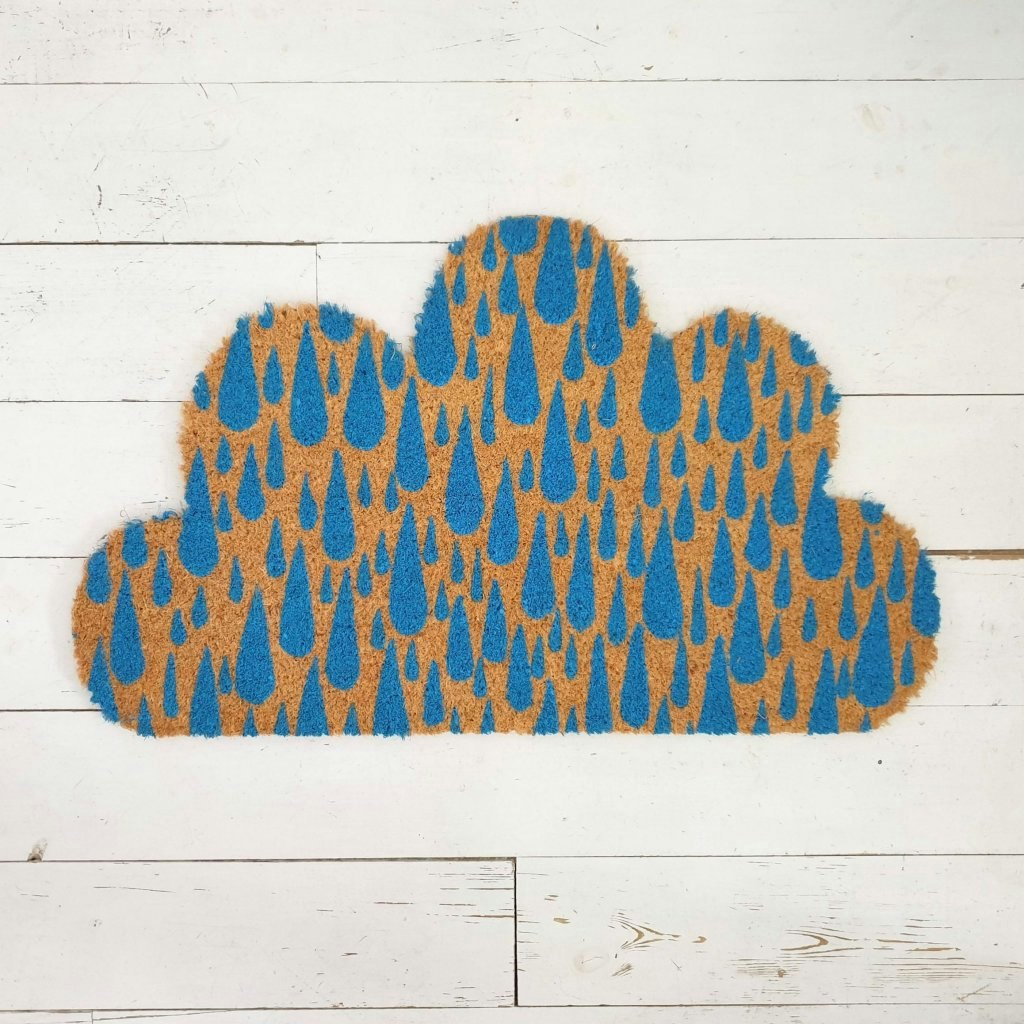 Cloud Shaped Raindrop Doormat by Bombay Duck