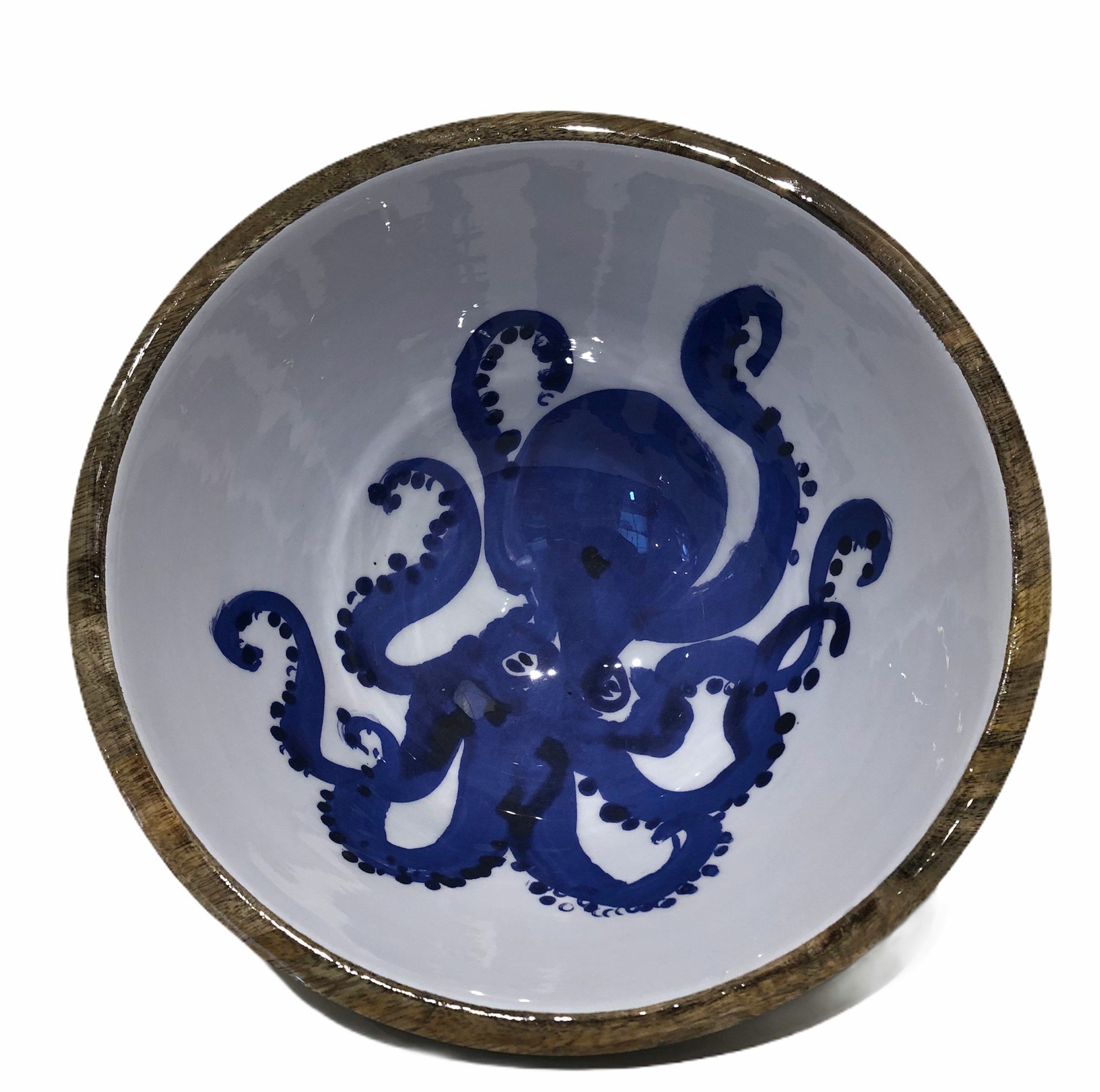 Mango Wood Salad Bowl Octopus Large by Shoeless Joe