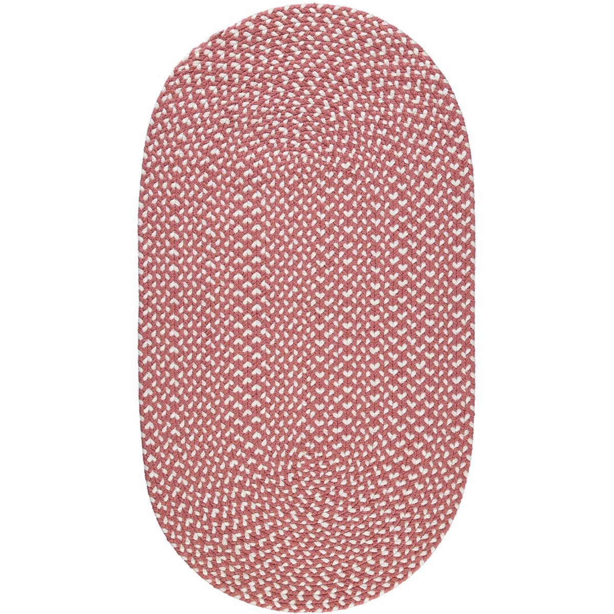 92cm x 152cm Oval Dusty Pink Braided Eco Rug by The Braided Rug Company