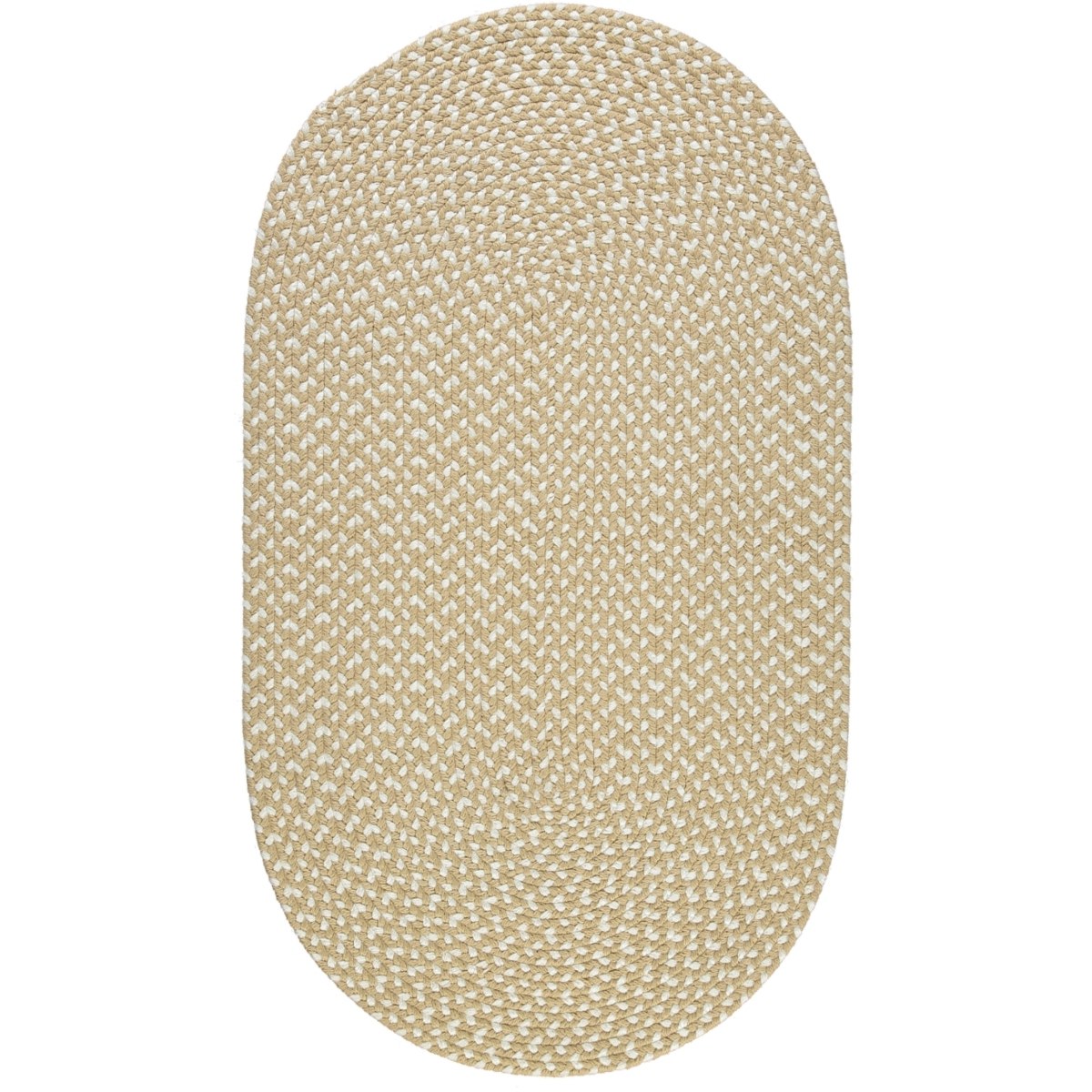 92cm x 152cm Oval Sand Braided Eco Rug by The Braided Rug Company