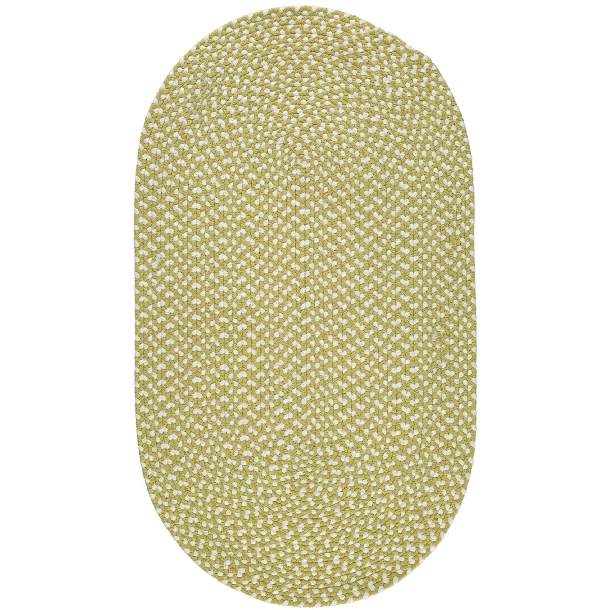 Round 152cm Oval Apple Green Braided Eco Rug by The Braided Rug Company