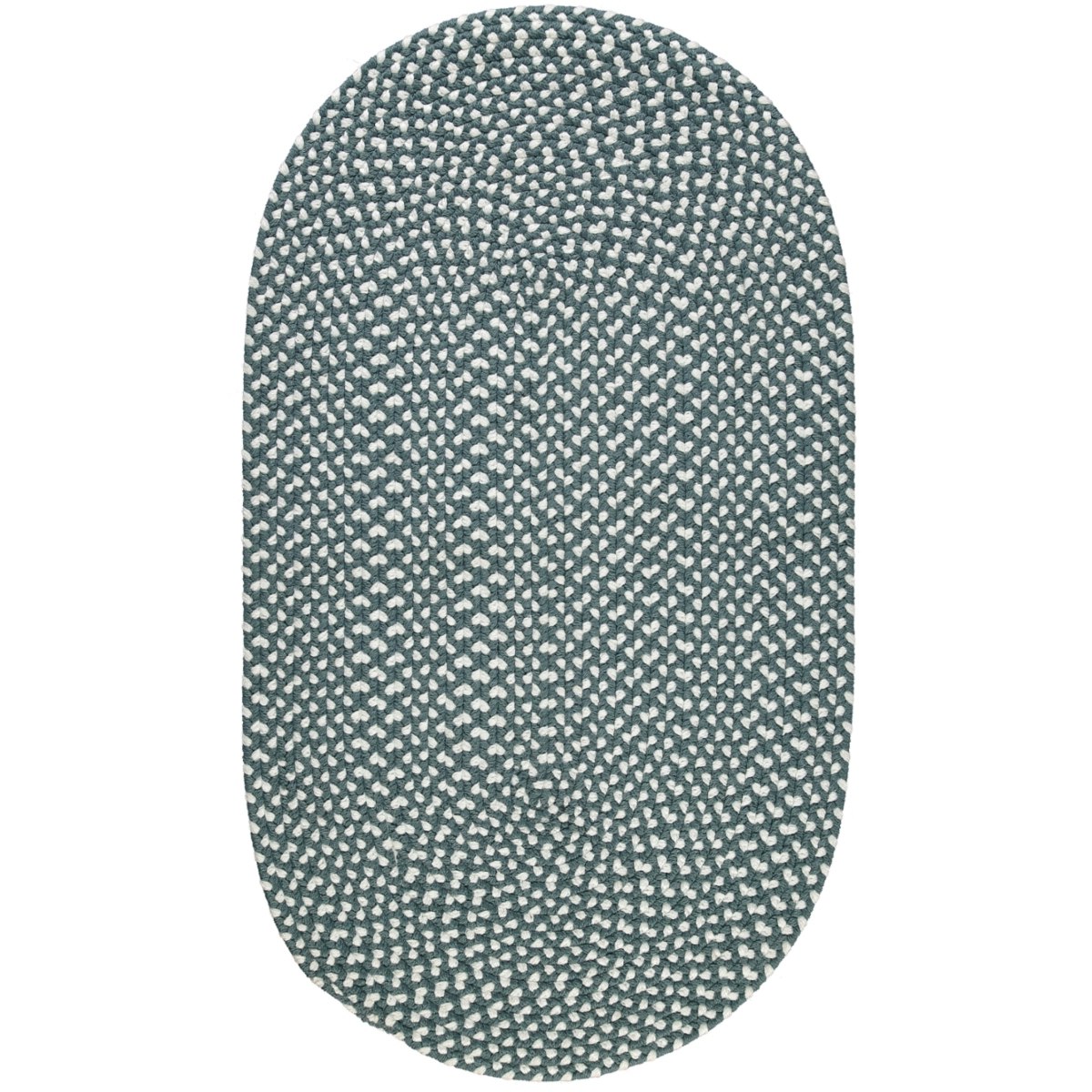 Round 152cm Oval Slate Braided Eco Rug by The Braided Rug Company