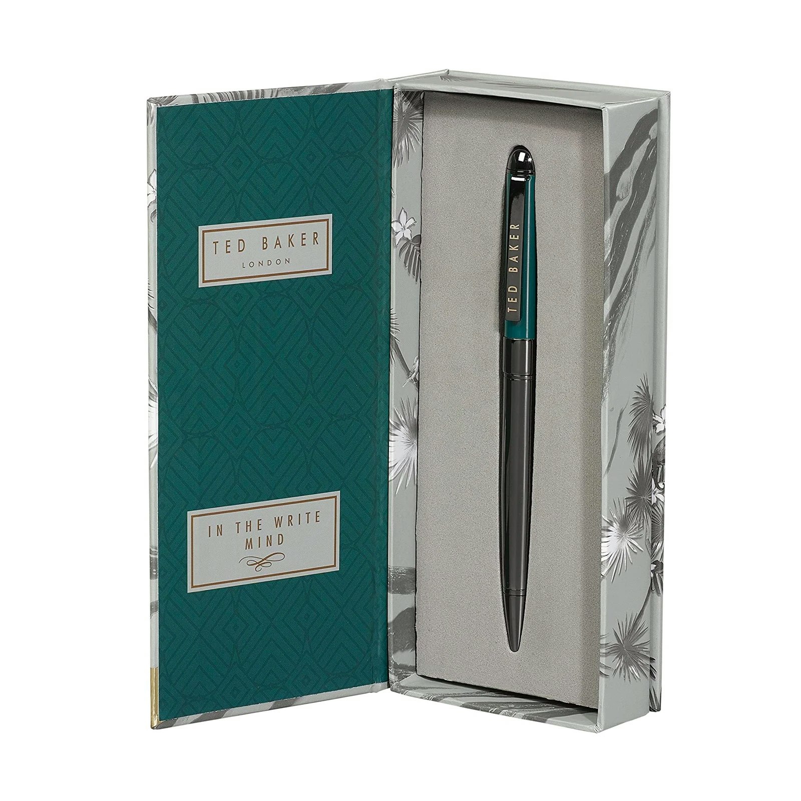 Gun Metal & Teal Ballpoint Pen by Ted Baker