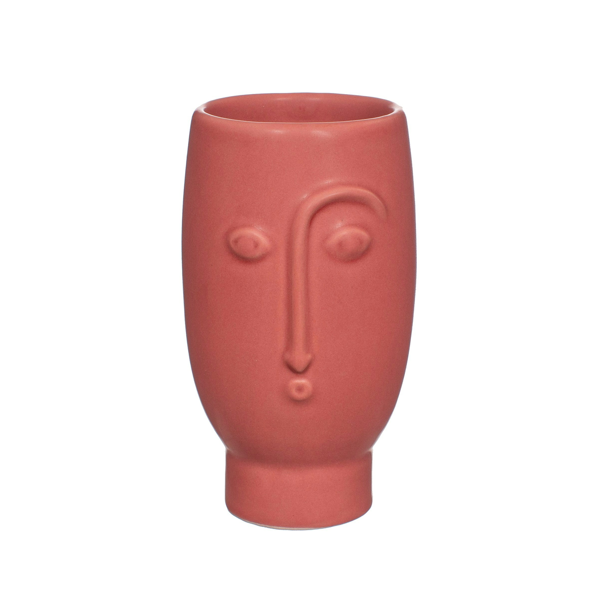 Mini Face Vase in Matt Red by Sass & Belle