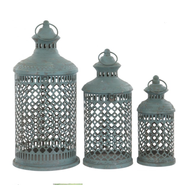 Vintage Look Distressed Lantern Medium by London Ornaments
